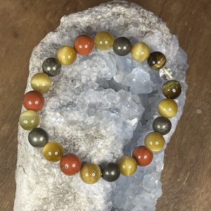 Bracelet de lithothérapie fait main - confiance en soi - L'atelier de Lune & Essence